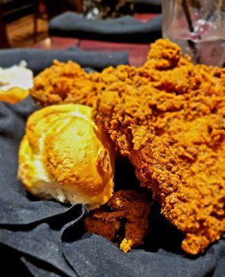 Fried chicken and biscuit