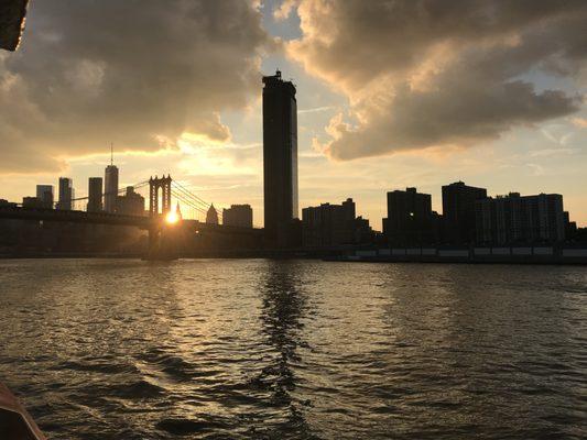 Brooklyn Bridge at Sunset... On Circle Line Harbor Lights.