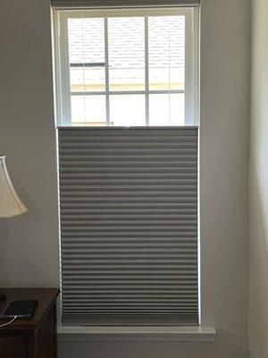 Blackout, Top-down bottom -up, cellular shades in Hushed Gray