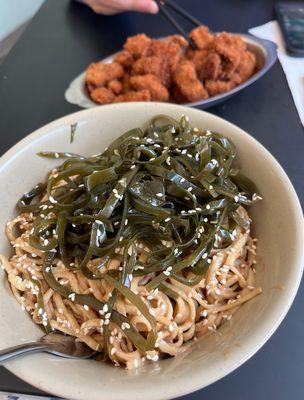 sesame noodles (cold noodle) and chicken