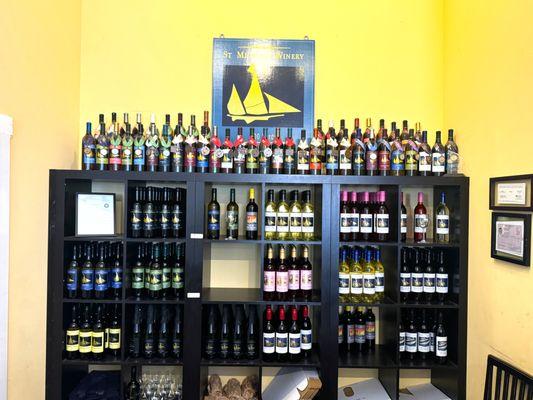 Display of St. Michael's wines