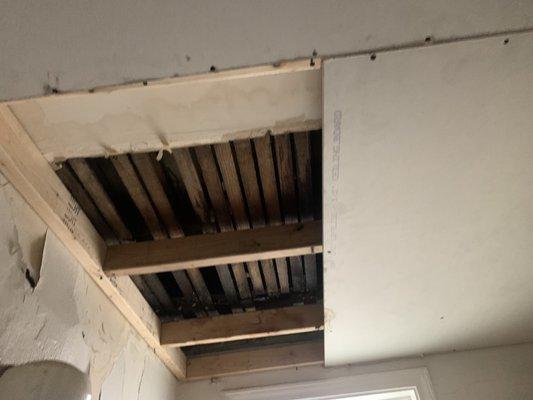 After ceiling fell in from leak