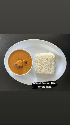 Peanut Butter Soupe + Beef + White Rice