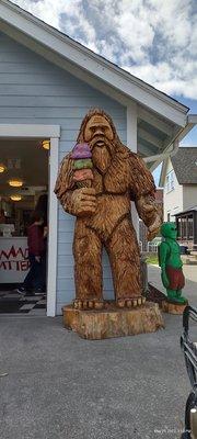 Washington Sasquatch eating ice cream at the Mad hatter ice cream shop Anacortes!!