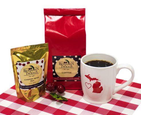 Our Michigan Love mug is perfect for our cherry coffees and teas.