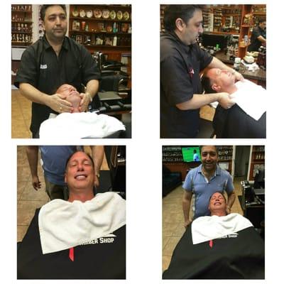 Hot towel shave with Luis Gonzalez, D-backs