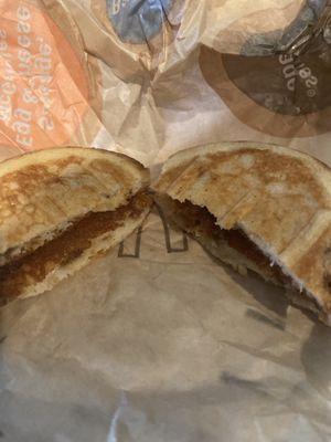 Where is the chicken???? lmao this is a sad chicken McGriddle