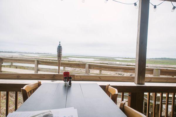 View from the left-side of the patio seating area; the boardwalk obscures a lot of the view.