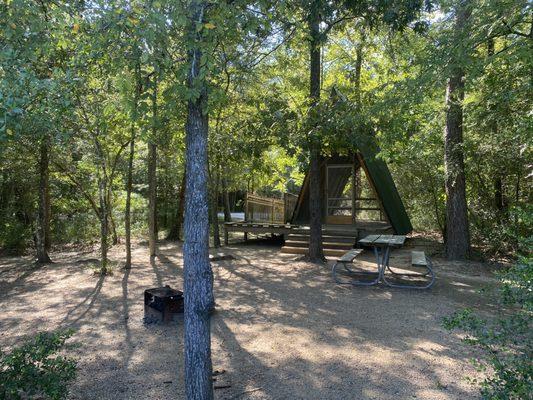 Eclectic A-frame campsite