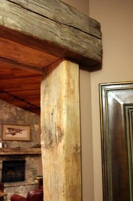 Hand-hewn Reclaimed Trim & Mantel