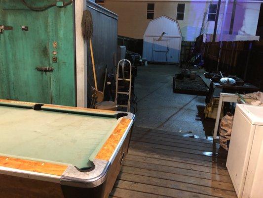 The pool table out back (exposed)