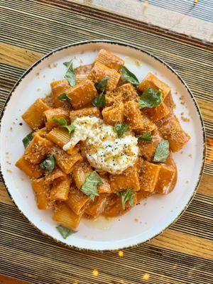 Spicy vodka rigatoni