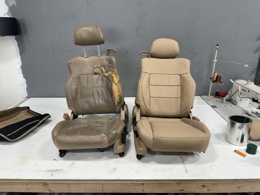 Before and after 98 Mitsubishi eclipse leather seats