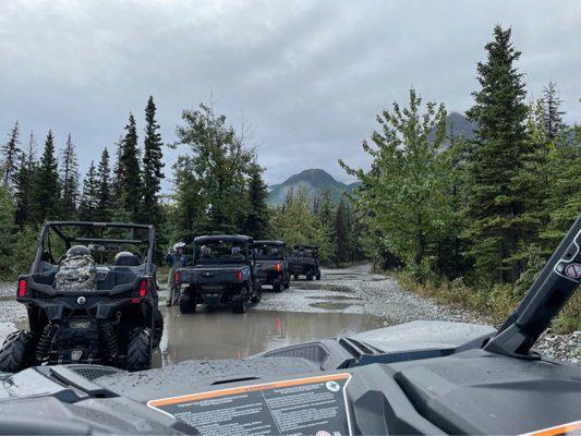 ATV's lined up and ready to go