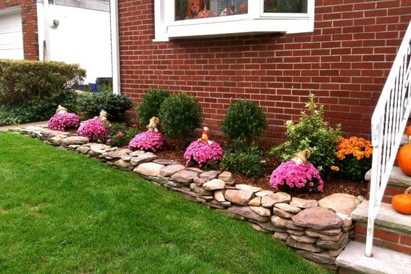 Stone Wall and Planting, Ridgefield, NJ