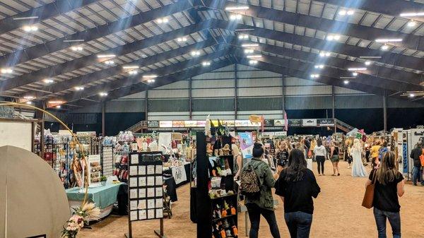 Inside the horseshoe park/equestrian center.