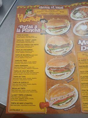 Menus tortas