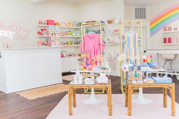 Our flagship is filled to the brim with color pieces, both handmade and curated to bring you a little extra joy!