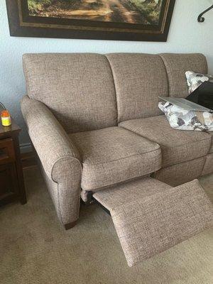 Dual reclining sofa on day 4 of ownership!