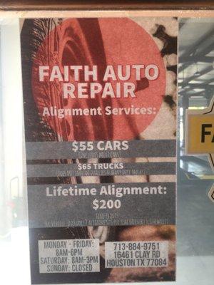 Alignment prices