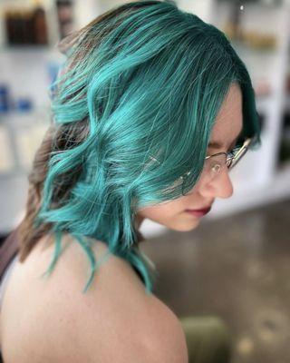 Teal hair