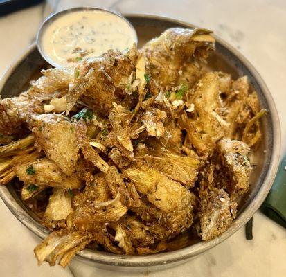 Fried artichokes. Not my favorite. There were inedible parts in there.