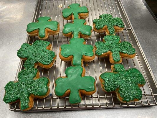 We will be selling St. Patrick's day themed donuts during this time!