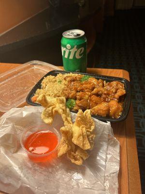 General tso's and crab Rangoon