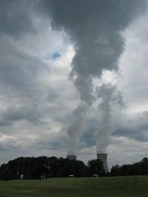 View of the Limerick cooling towers from the course (photographed by Dave Hong)