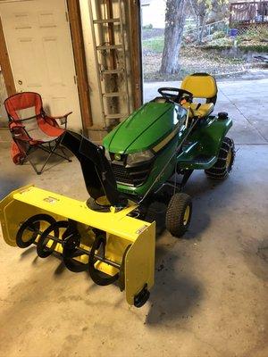 Mower with snow thrower