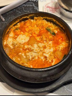 Seafood soft tofu soup.