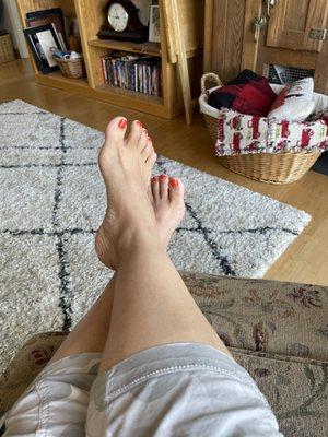 Home relaxing with my gorgeous toes...