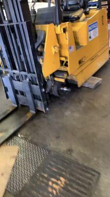 Our Forklift being worked on