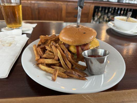 The bison burger.