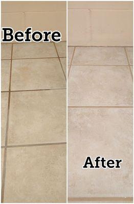 Light colored grout is not a good choice for a bathroom, however if you get on one of our custom annual cleaning plans you can have no fear.