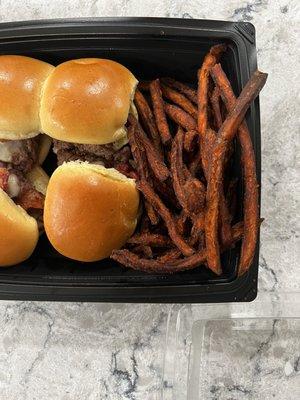 Supposed to be sliders with sweet potato fries