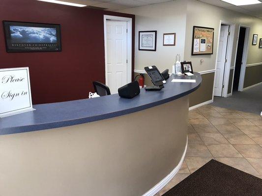 Front Desk and Sign in Ipad.