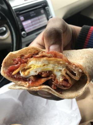 Bacon, Egg and Cheese Wrap ($6)