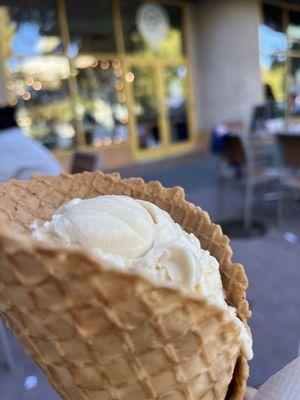 Salted caramel in a waffle cone