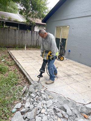 Demolition of a Concrete Slap