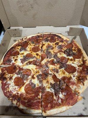 Sausage and Pepperoni Pizza