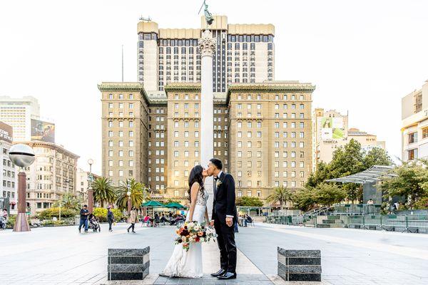 bride & groom Westin St Francis