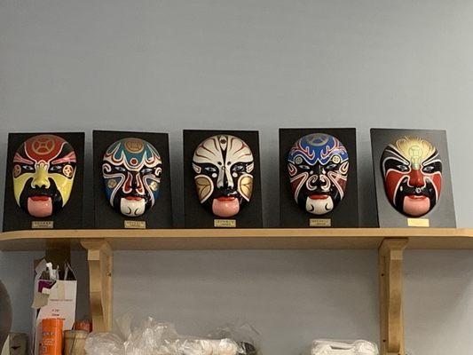 Opera masks on display