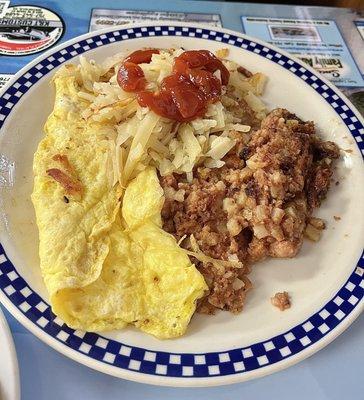 Corned beef hash with egg