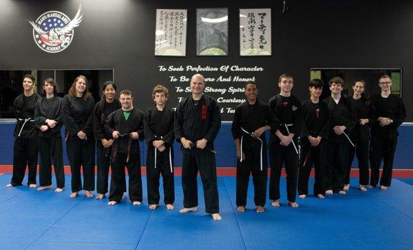 Teen advanced Karate students.