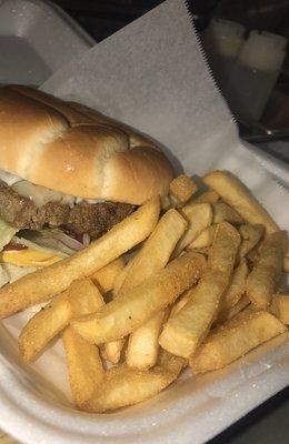 Turkey Burger & fries