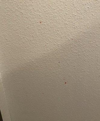 Stains on wall.