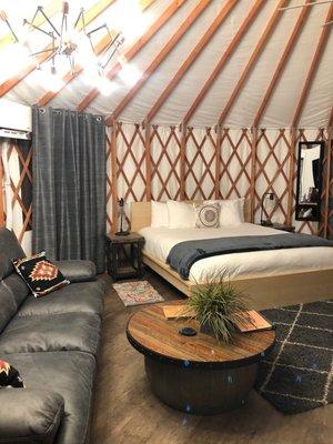 Inside of Birch Yurt