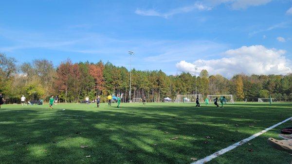 Playing soccer in November on field #2