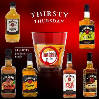 Thirsty Thursdays! $4 Jim Beam family shots!